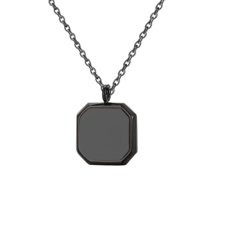 Thermal development photo cube custom necklace Stainless steel gold commemorative jewelry for men and women