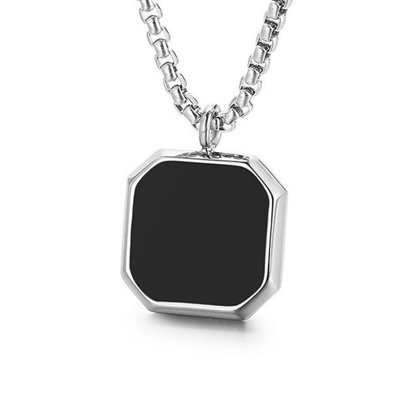 Thermal development photo cube custom necklace Stainless steel gold commemorative jewelry for men and women