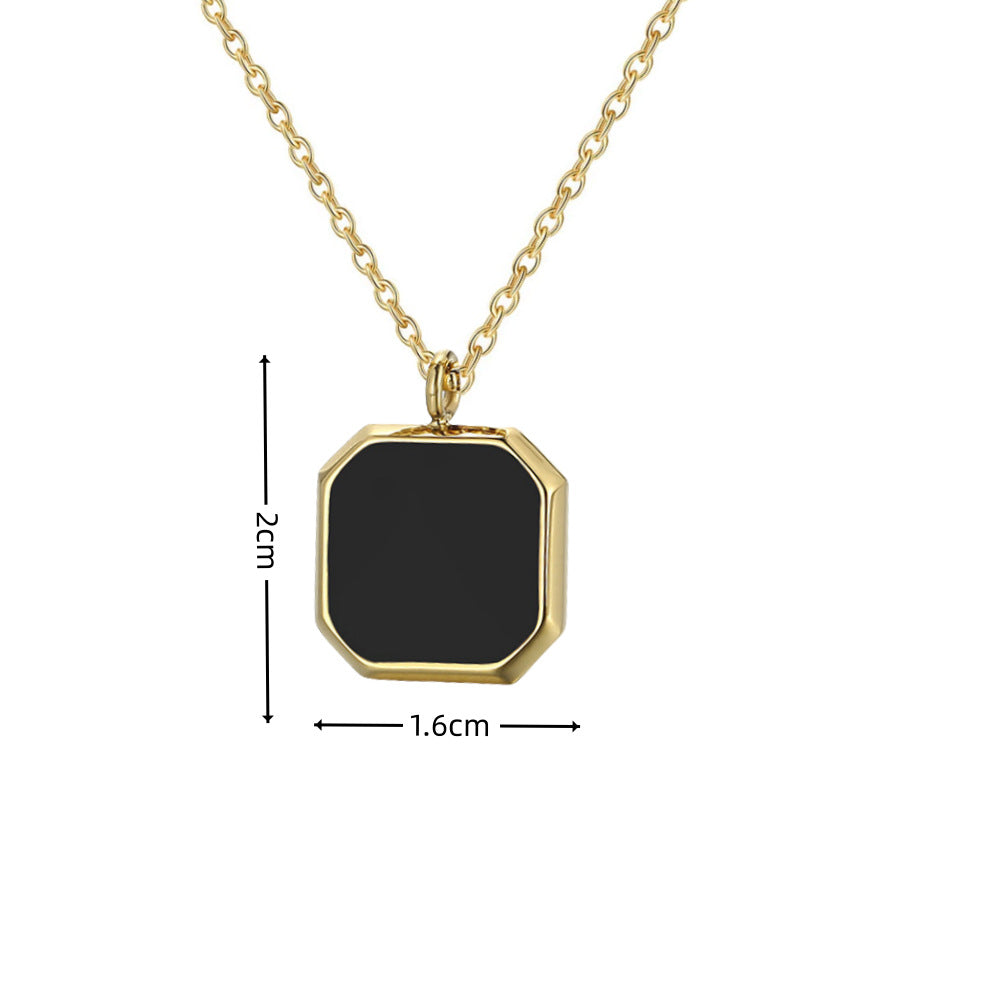 Thermal development photo cube custom necklace Stainless steel gold commemorative jewelry for men and women